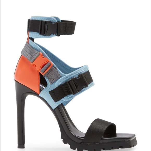 Steve Madden Vibing Sporty Stiletto Heel Shoes in Blue, Orange Black Size 8 EUC - Picture 7 of 16